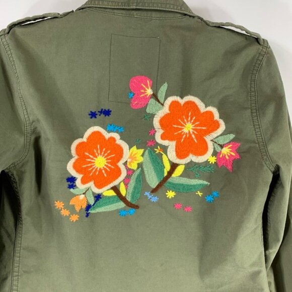 Lucky Brand Embroidered Army Green Utility Jacket - Picture 3 of 4